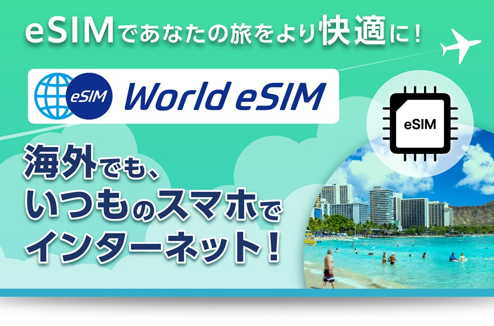 eSIMłȂ̗K!
eSIM World eSIM COłA̃X}zŃC^[lbg!