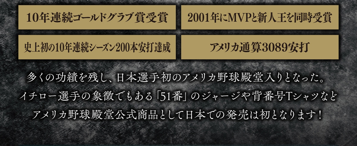 10�N�A���S�[���h�O���u�܎�� 2001�N��MVP�ƐV�l���𓯎���� �j�㏉��10�N�A���V�[�Y��200�{���ŒB�� �A�����J�ʎZ3089���� �����̌��т��c���A���{�I�菉�̃A�����J�싅�a������ƂȂ����B�C�`���[�I��̏ے��ł�����u51�ԁv�̃W���[�W��w�ԍ�T�V���c�ȂǃA�����J�싅�a���������i�Ƃ��ē��{�ł̔����͏��ƂȂ�܂�!