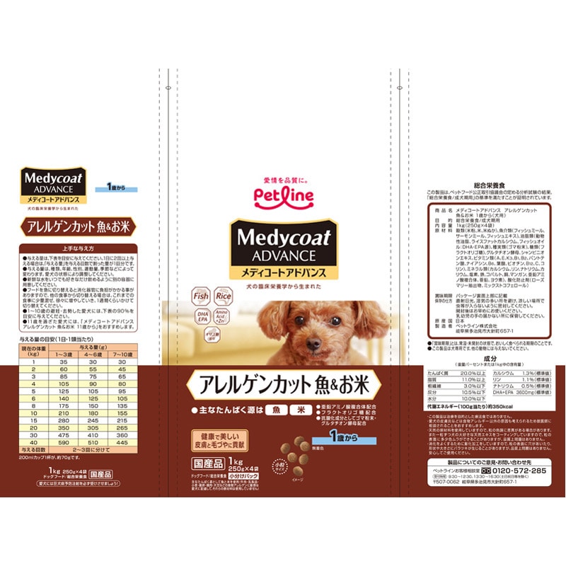 ペットライン メディコートアドバンス アレルゲンカット 魚&お米