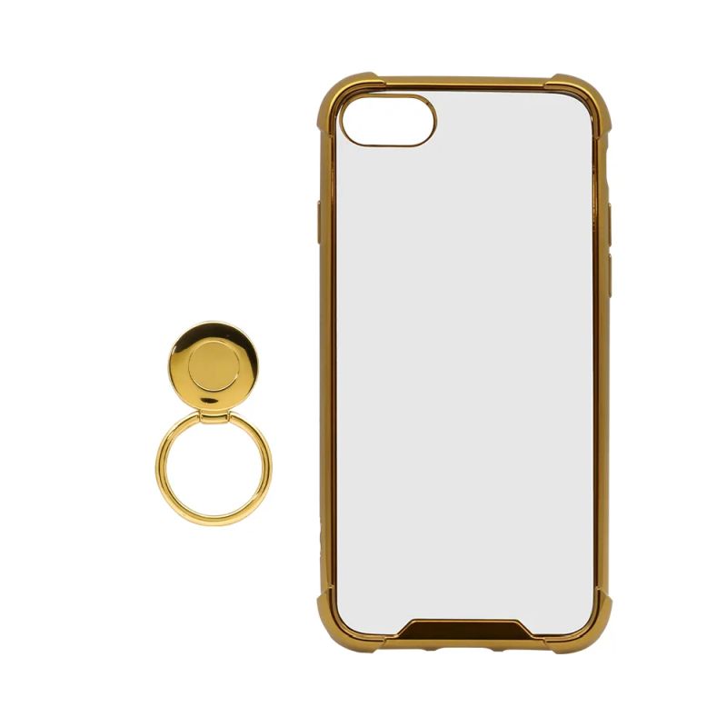iPhone SE(2020)/8/7/6s専用 リング付き スマホケース ゴールド