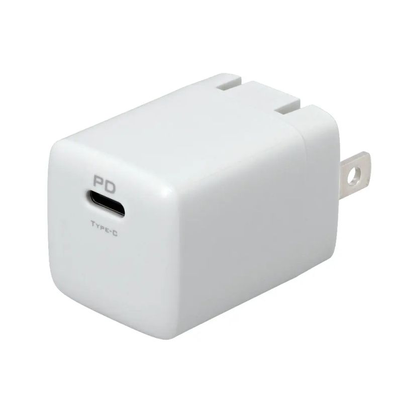 コンパクトでパワーデリバリー20W対応 小型USB AC充電器 ホワイト