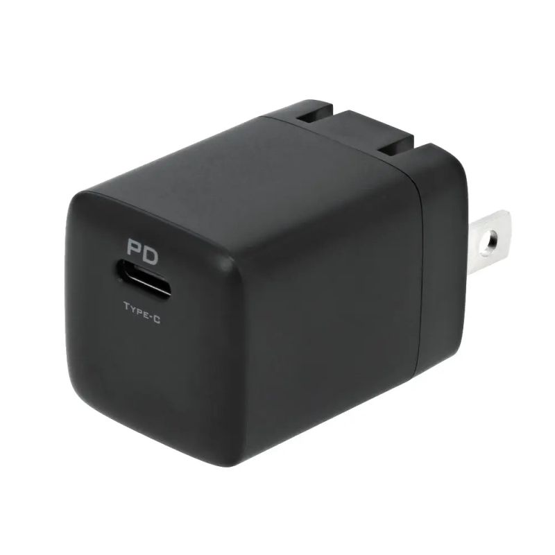 コンパクトでパワーデリバリー20W対応 小型USB AC充電器 ブラック