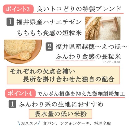 きぼうの米粉 ９００ｇ×２袋 福井県産 減農薬栽培米