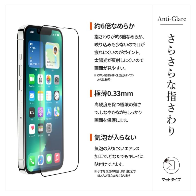 iPhone13mini対応　液晶画面保護スマホガラスAG