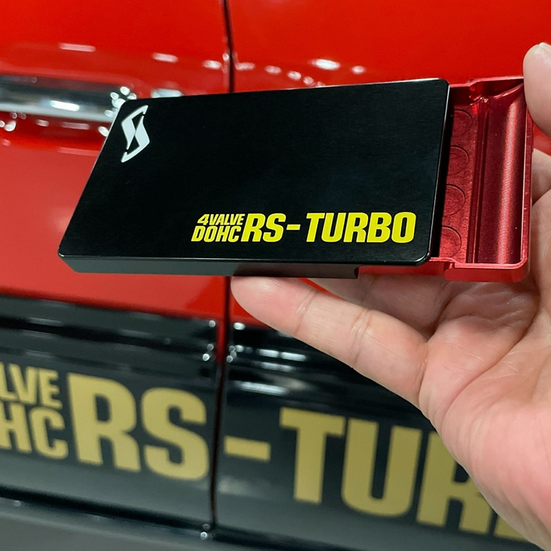 “4 VALVE DOHC RS-TURBO”ジュラルミン削り出し名刺ケース【12月22日以降発送予定】