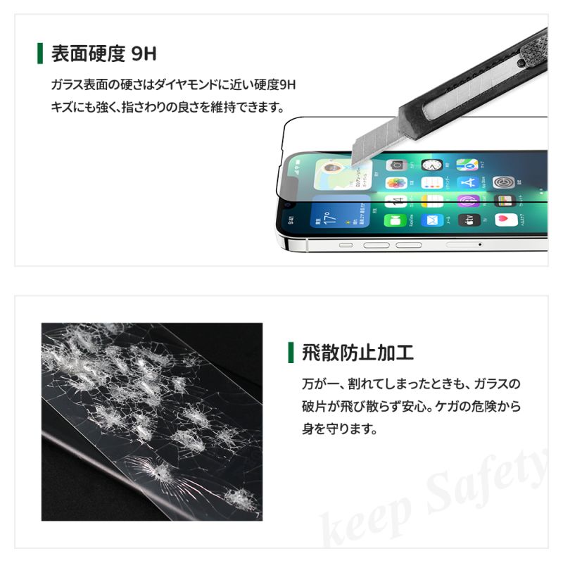 iPhone13mini対応 液晶画面 全面保護 スマホ ガラス 光沢