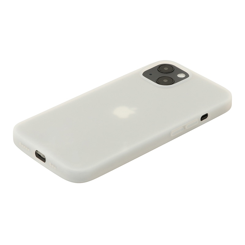 iPhone13 ケース カバー ソフトケース シリコン さらさら マット クリアホワイト (半透明)