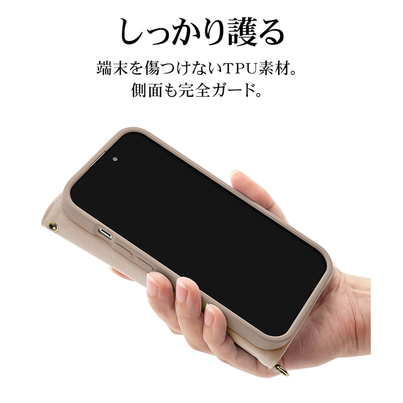 ｉＰｈｏｎｅ１５Ｐｒｏ対応 手帳型ケースハンドストラップ付き 