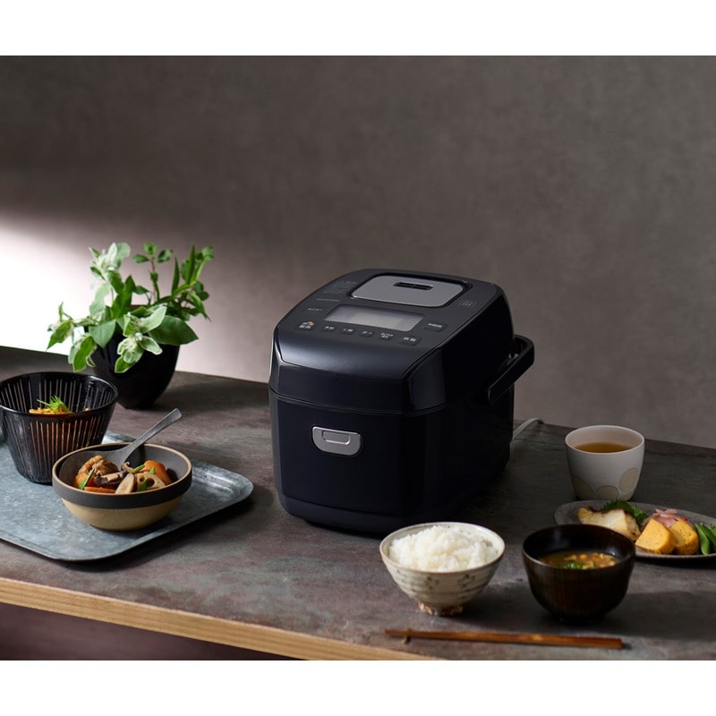 【アイリスオーヤマ】米屋の旨み銘柄炊き圧力IHジャー炊飯器3合 RC-PDA30-B ブラック