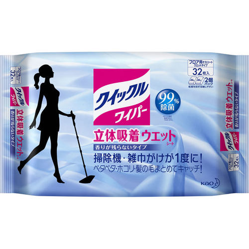 クイックルワイパー 立体吸着ウエットシート 32枚