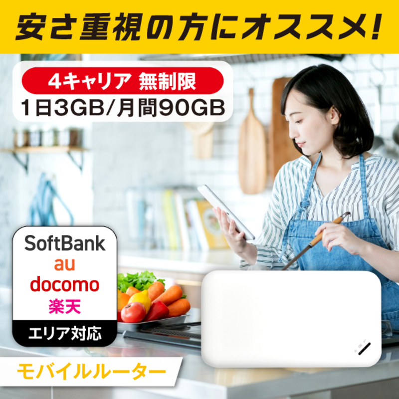 WiFi�����^�� 3�`90���v���� 4�L�����A ������(1��3GB/����90GB) SoftBank docomo au �y�V