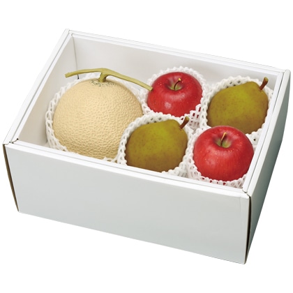 <※お歳暮対象商品>定松セレクトメロン&洋なし&りんご詰合せ
