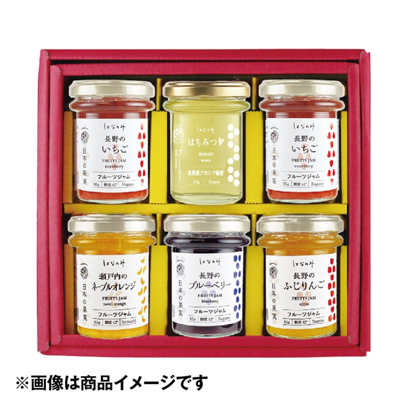 ＜※お歳暮対象商品＞はなのみ　日本の果実フルーツジャムと自社養蜂蜂蜜詰合せ（西日本版）