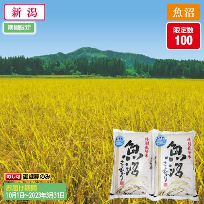 魚沼産コシヒカリ特別栽培米　無洗米５ｋｇ×２