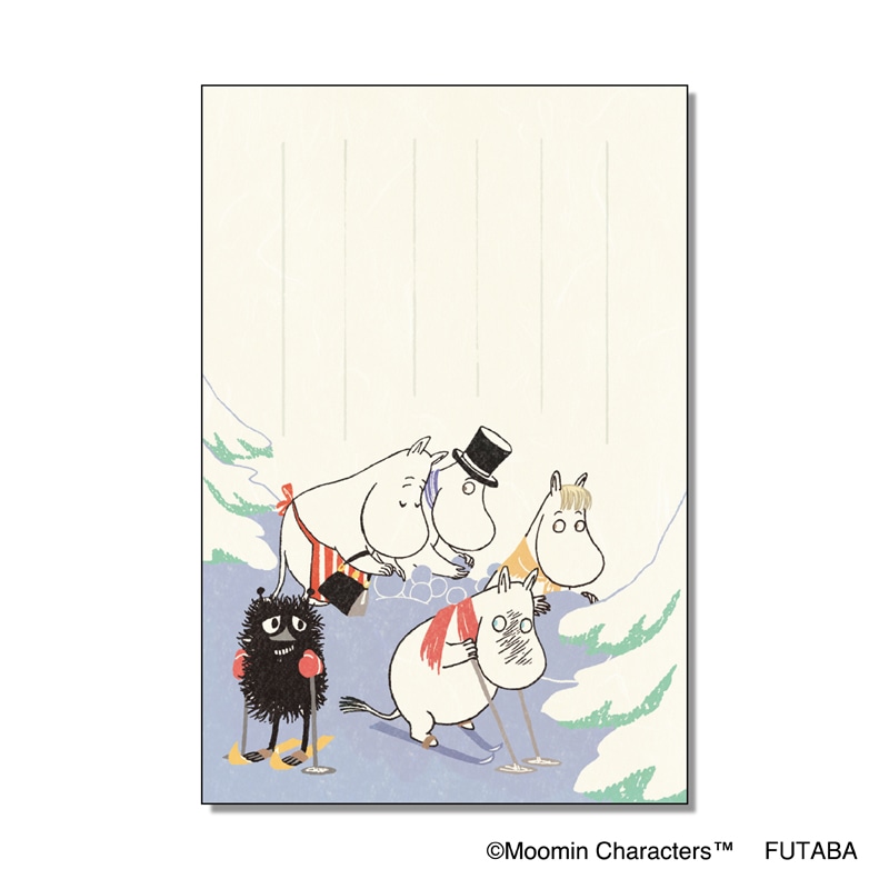 伊予和紙　季節のムーミンはがき冬柄　雪遊び