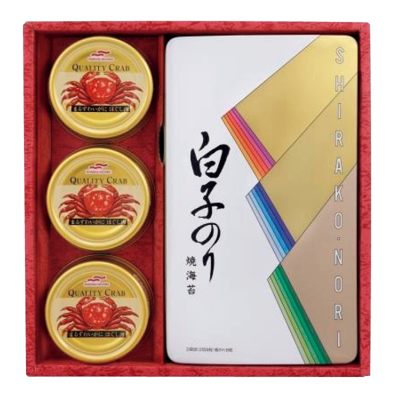 <お歳暮><白子のり>のり・かに缶詰合せA