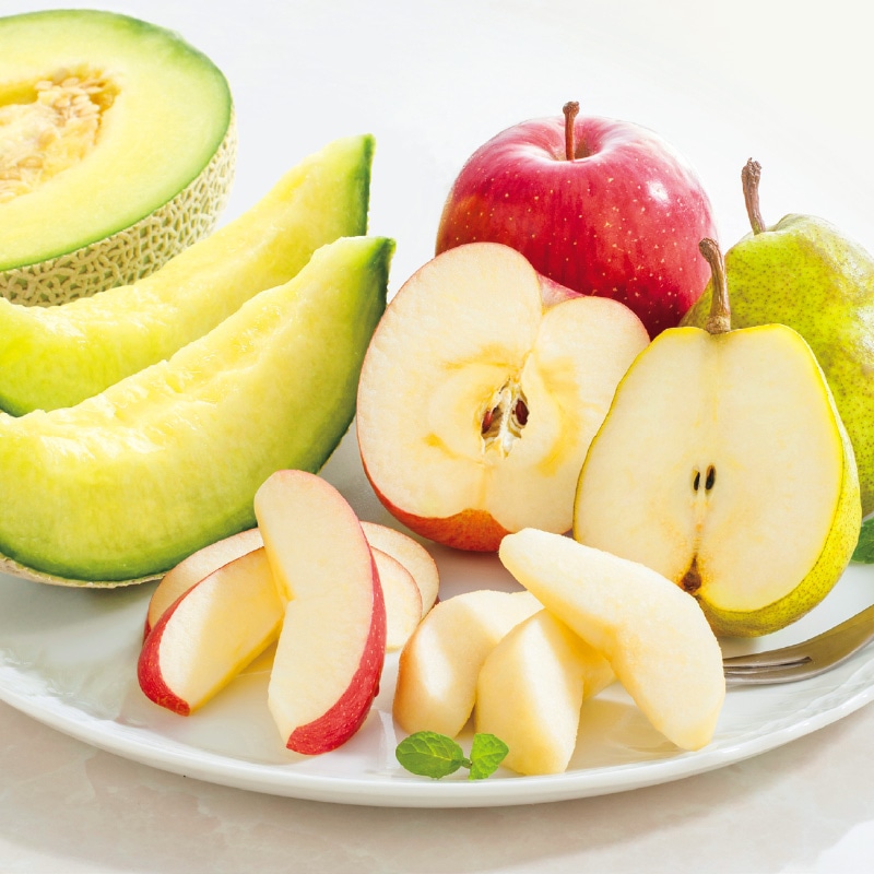 <お歳暮>冬の旬果(ラ フランス・メロン・サンふじ)