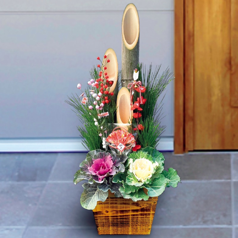 <お歳暮>門松 二尺(木鉢入)