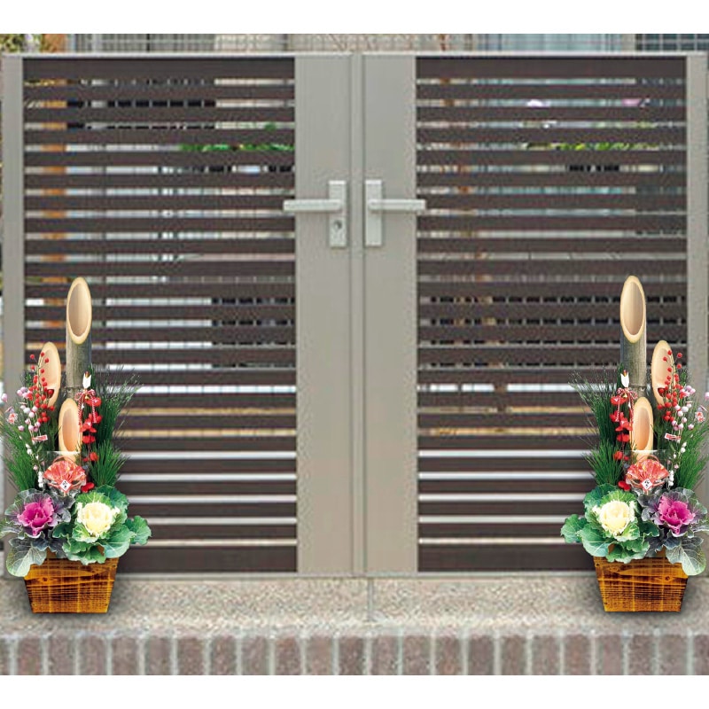 <お歳暮>門松 二尺(木鉢入)1対