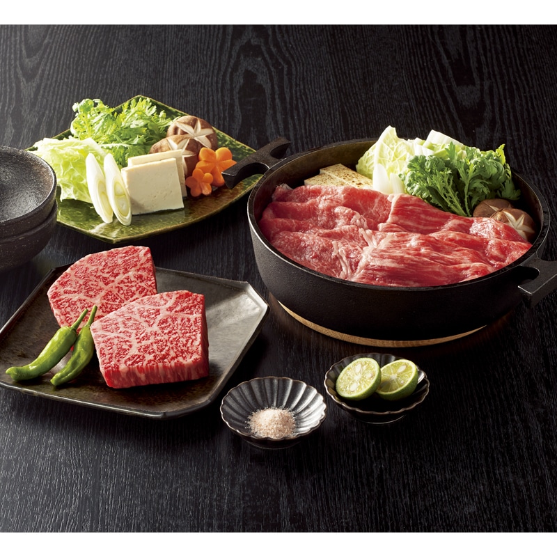 <お歳暮>十二天 松阪牛(5等級)ステーキ&すきやき用