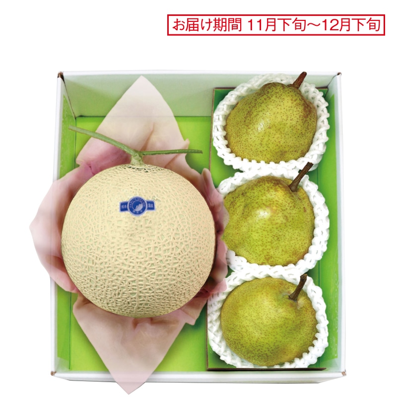 <お歳暮>熊本 マスクメロン&山形 ラ フランス(東日本版)