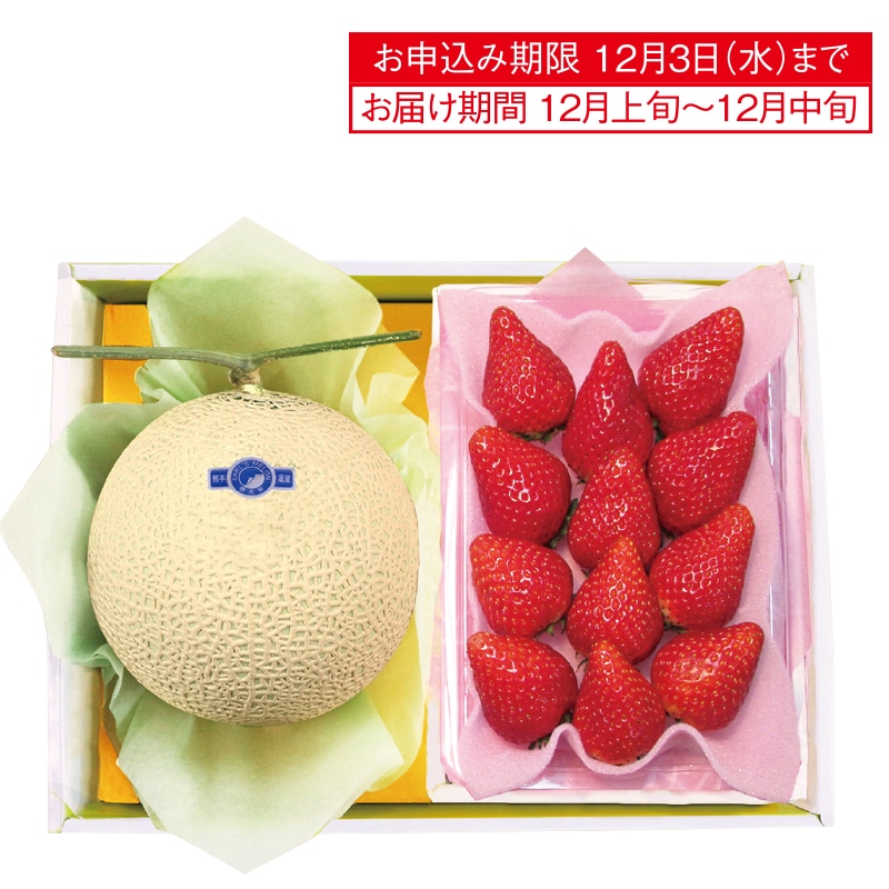 <お歳暮>熊本 マスクメロン&栃木 とちあいか苺(東日本版)