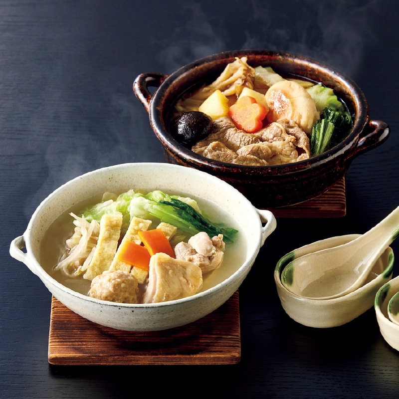 【冷凍】<わらびの里>料亭の彩り個鍋2種詰合せ