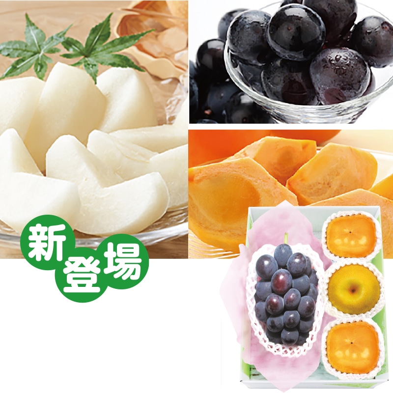 【季節特薦】種なし巨峰&豊水梨&種なし柿