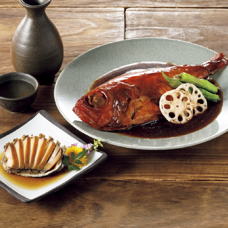 <お中元>金目鯛姿煮とあわびの煮貝