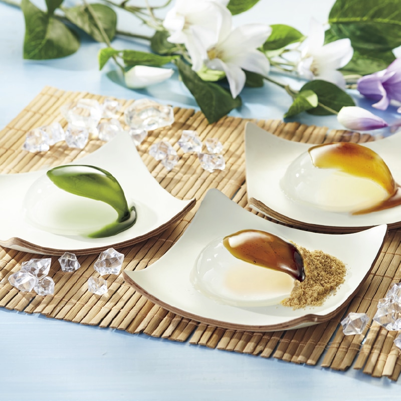 <お中元><つるや製菓>ぷるぷるもっちり水の毬わらび餅3種食べ比べ