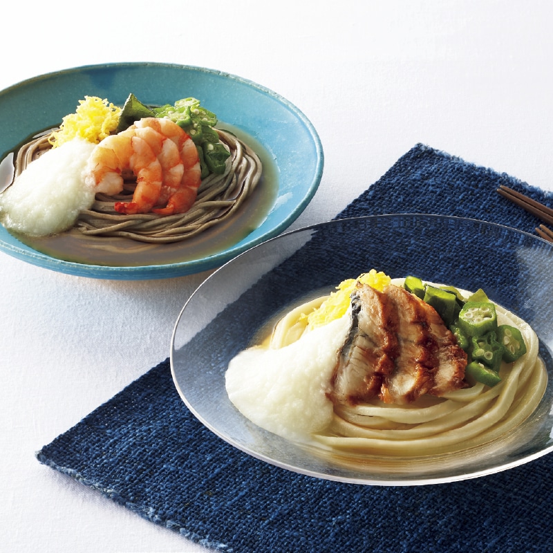<お中元>【冷凍】<季節料理 門>冷やしとろろ麺2種セット