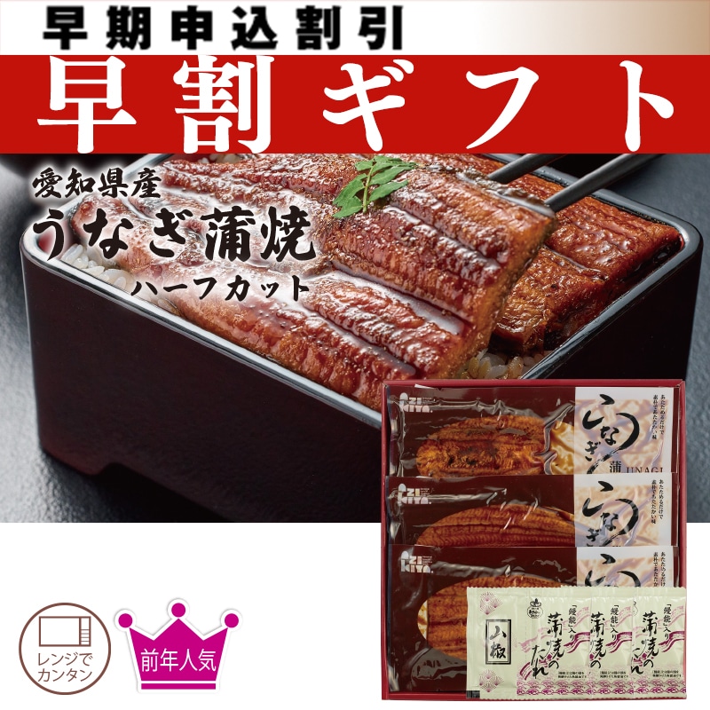 <お中元>愛知県産 うなぎ蒲焼B(ハーフカット)