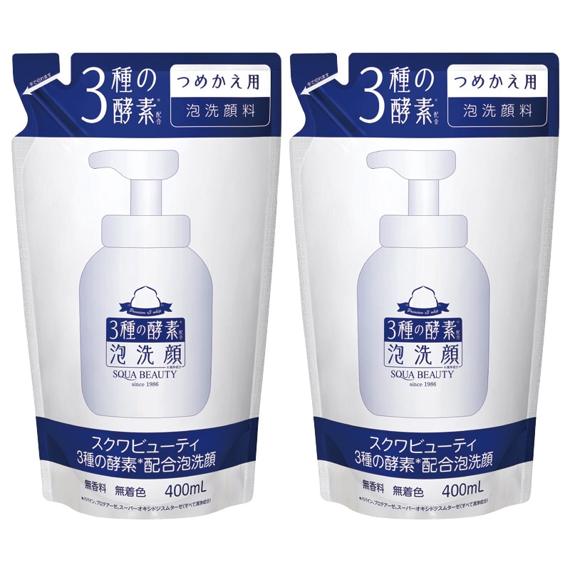〈スクワビューティ〉3種の酵素配合泡洗顔 TA詰替用 2個