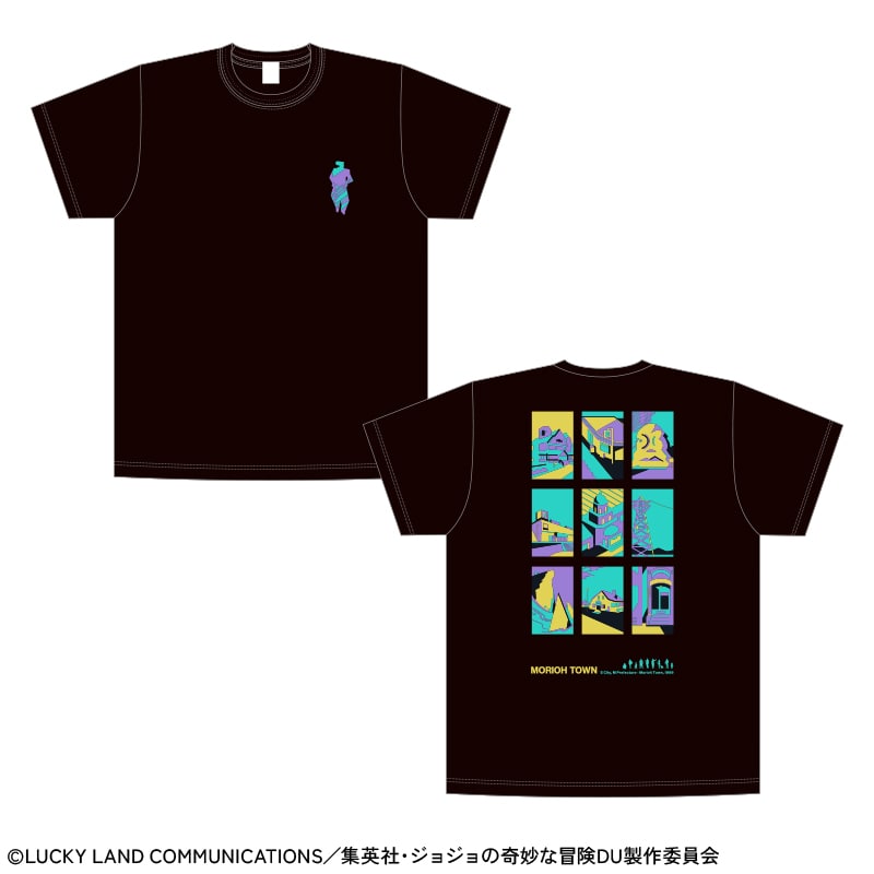 アニメ『ジョジョの奇妙な冒険 ダイヤモンドは砕けない』「杜王町」ご当地 Tシャツ 黒L