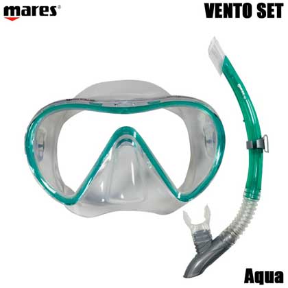 【マレス】シュノーケルセット mares VENTO SET ベント セット 481104【シュノーケリング用マスクとシュノーケル】　Aqua