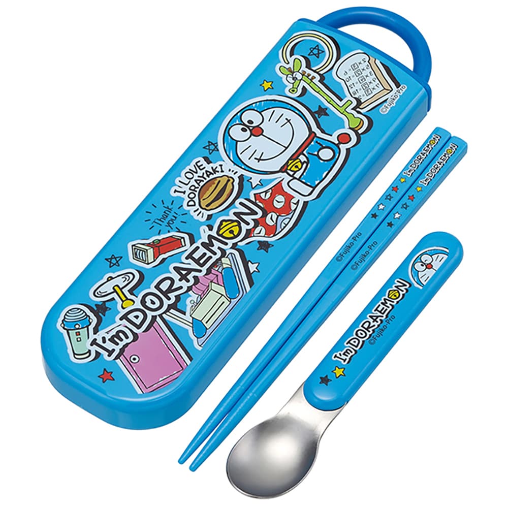 抗菌スライド式箸スプーンコンビセット I'm Doraemon ステッカー CCA1AG