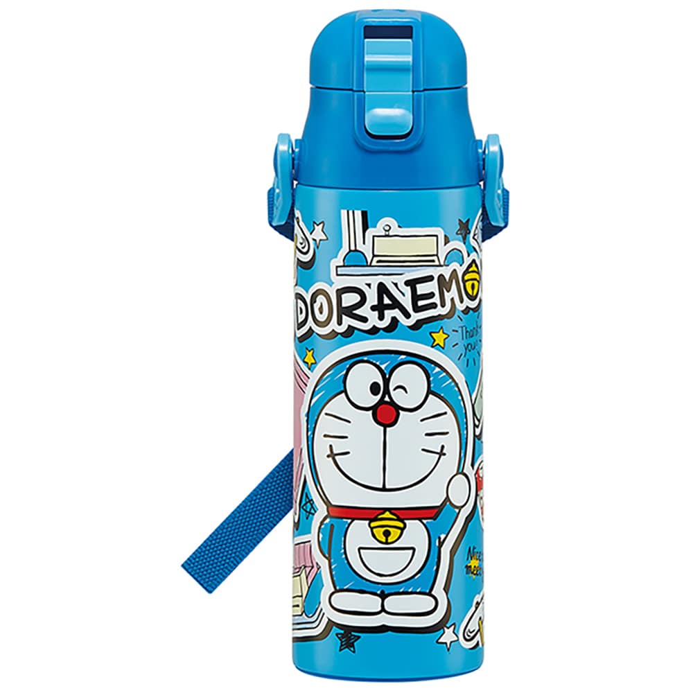 超軽量・コンパクトロック付ワンプッシュダイレクトステンレスボトル 580ml I'm Doraemon ステッカー SDC6N
