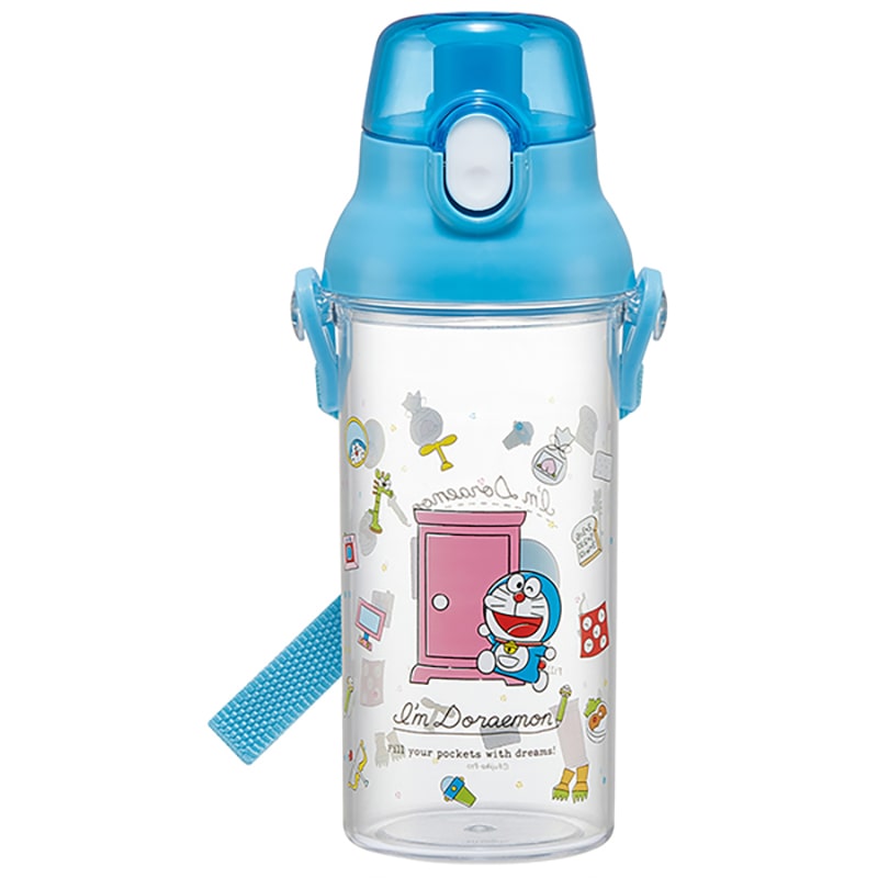 食洗機対応直飲みプラ製ワンタッチクリアボトル I'm Doraemon ラインデザイン PSB5TR