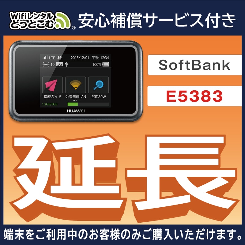 延長専用 Softbank E5383 無制限 90日間レンタル補償付きプラン