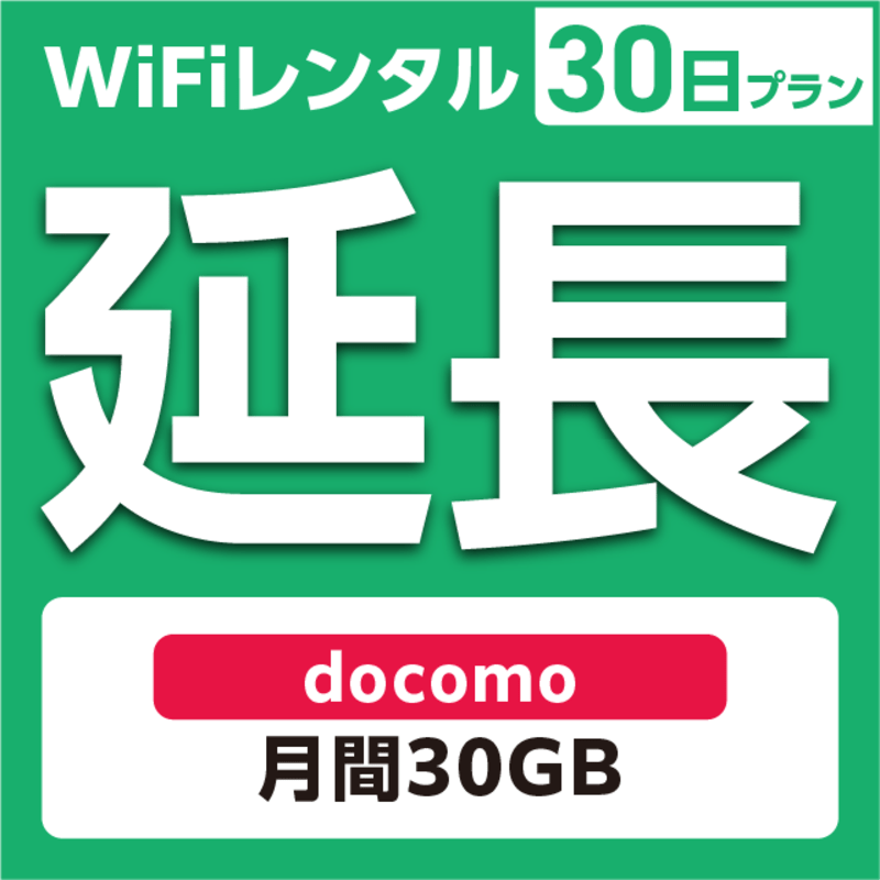 【延長専用】WiFiレンタル 30日プラン docomo 月間30GB