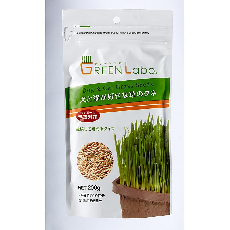 GREEN Labo Dog & Cat grass Seeds ƔLDȑ̃^l 200g