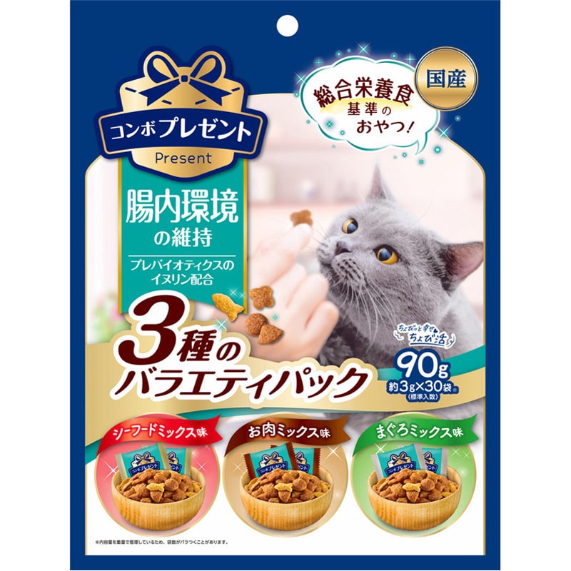 日本PF コンボプレゼント猫おやつ腸内3種V90g