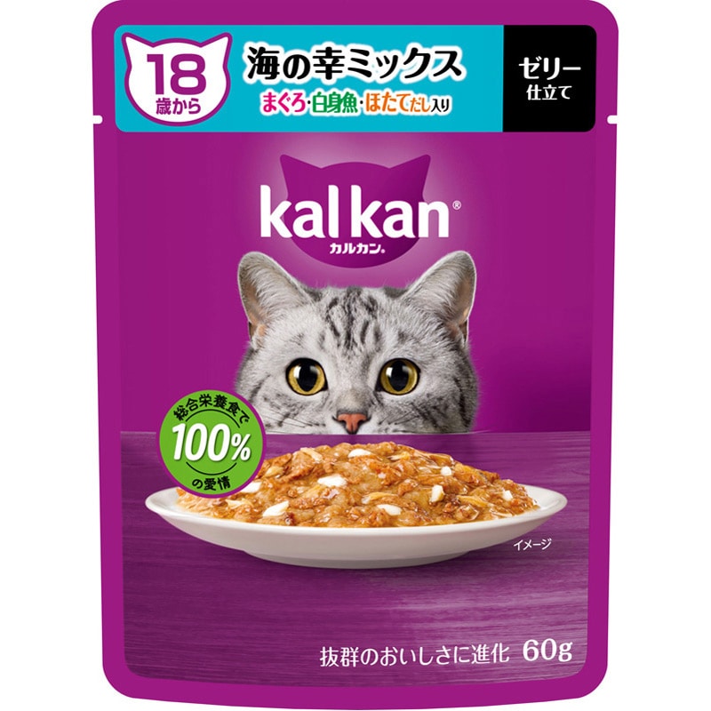マース カルカン 18歳から 海の幸ミックス まぐろ・白身魚・ほたて 60g