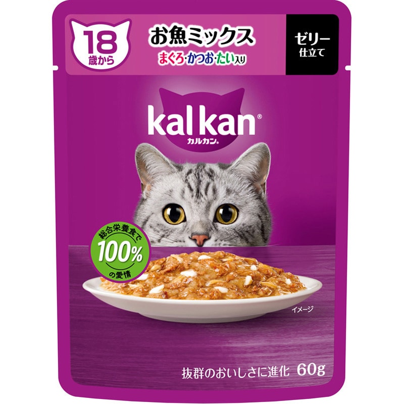 マース カルカン 18歳から 海の幸ミックス まぐろ・かつお・たい 60g