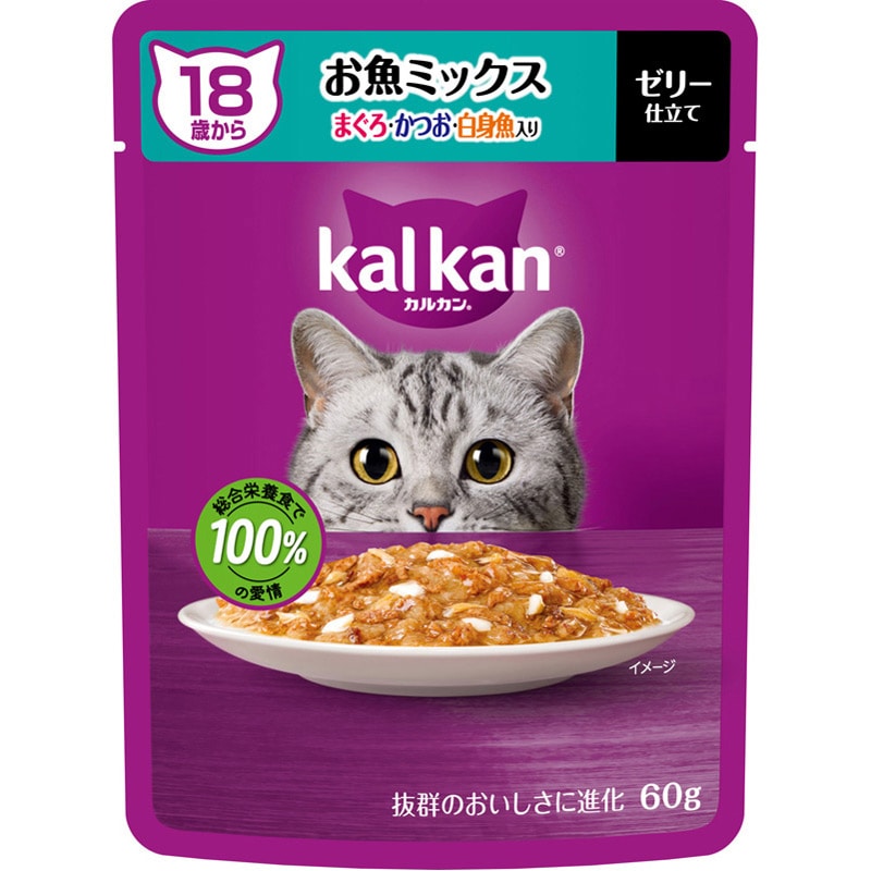 マース カルカン 18歳から お魚ミックス まぐろ・かつお・白身魚 60g