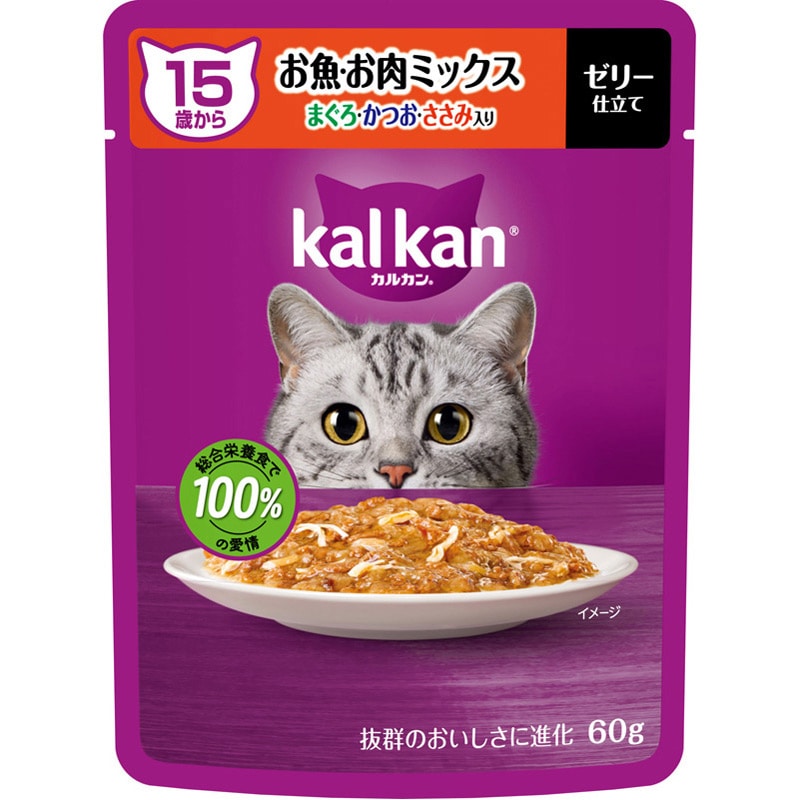 マース カルカン 15歳から お魚・お肉ミックス まぐろ・かつお・ささみ 60g