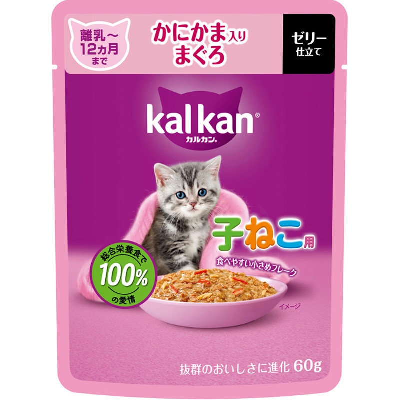 マース カルカン 12ヶ月までの子猫 かにかま・まぐろ 60g