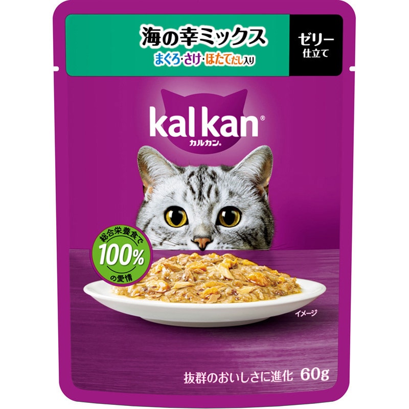 マース カルカン 海の幸ミックス まぐろ・さけ・ほたてだし 60g