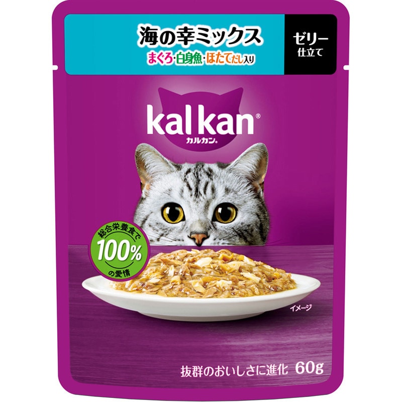 マース カルカン 海の幸ミックス まぐろ・白身魚・ほたてだし 60g