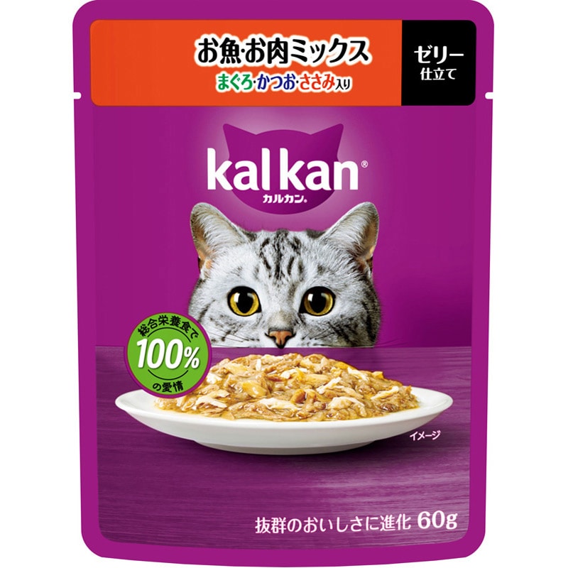 マース カルカン お魚・お肉ミックス まぐろ・かつお・ささみ 60g